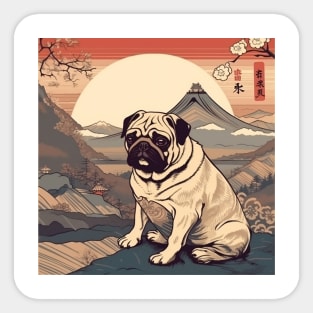 Ukiyo Pug Sticker